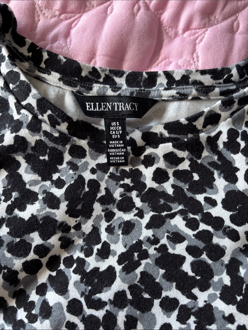 Ellen Tracy Black and White Leopard Print Mini Dress - Picture 2 of 6